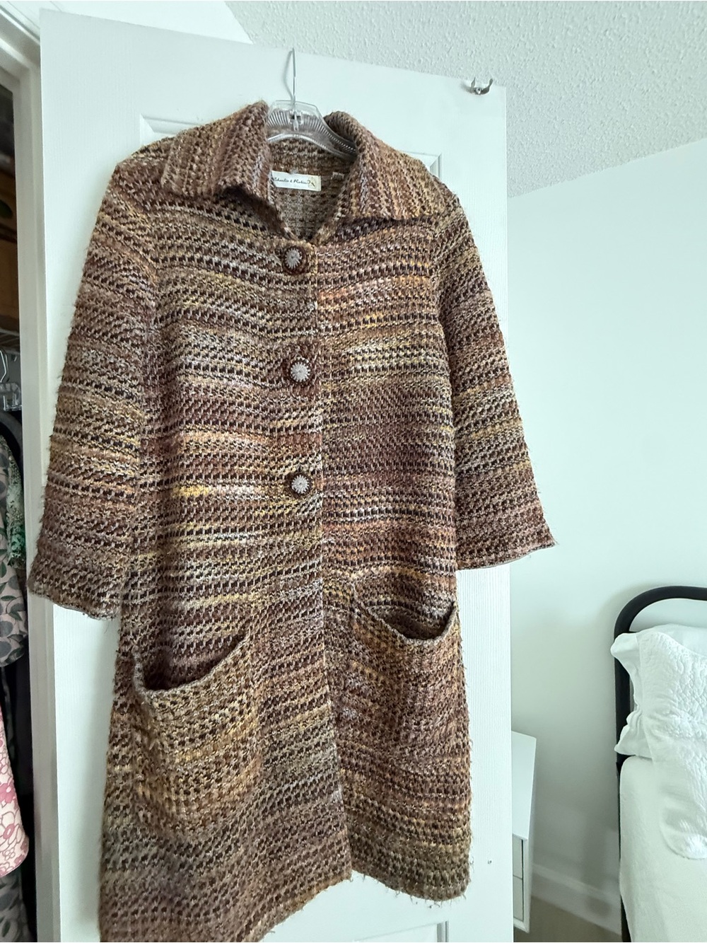 Charlie & Robin Knit Button-Front Cardigan Coat